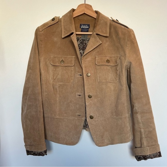 Vintage Tan suede Utility short jacket - Picture 3 of 10